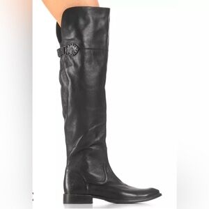 Frye “Shirley”Black Leather Over the Knee Boots